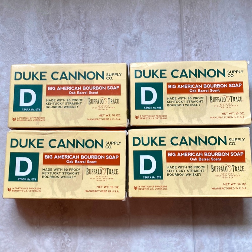 Duke Cannon Big American Bourbon Soap Oak Barrel Scent FOUR-10 Oz. Bars -*New*